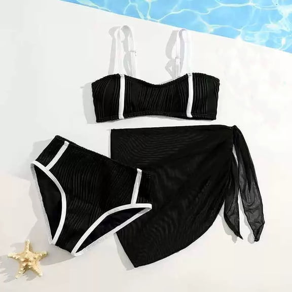 Shachafan Girls Two Piece Swimsuit Solid Color With Matching Rash Guard And Swim Shorts For Beach Pool Summer Swimsuit Bikini Kids