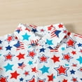 thumbnail image 4 of Boy Outfits 4Th Of July Set Summer Polo Shirt Shorts With Stars Print Cotton Blend 2Pc New Born Clothes Baby Boy Blue 4 Years-5 Years, 4 of 7