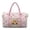 Cute Cat Floral Print, variant on Large Quilted Duffle Bag for Women, Rainbow Leopard Print Weekender Travel Overnight Gym Dance Carry On Bag with Zipper Pockets