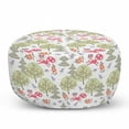 thumbnail image 1 of Pastel Pouf Cover with Zipper, Soft Colorful Pattern with Foxes Trees Roses Birds and Floral Leaves at Tender Woods, Soft Decorative Fabric Unstuffed Case, 30" W X 17.3" L, Multicolor, by Ambesonne, 1 of 5