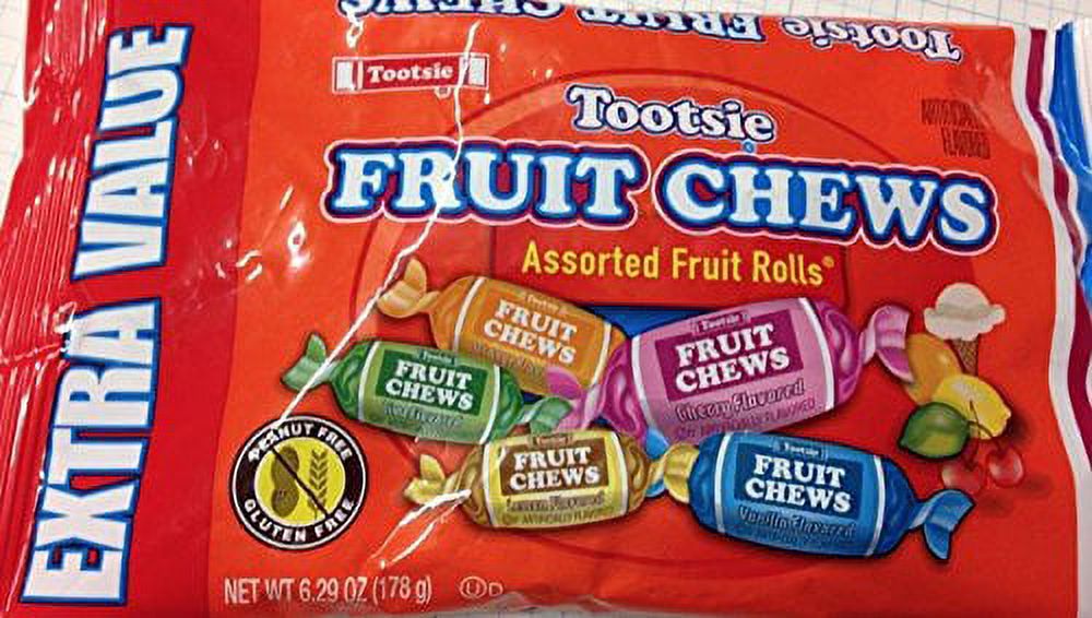 Tootsie Fruit Chews Assoretd Fruit Rolls 6.29oz Extra Value Bag