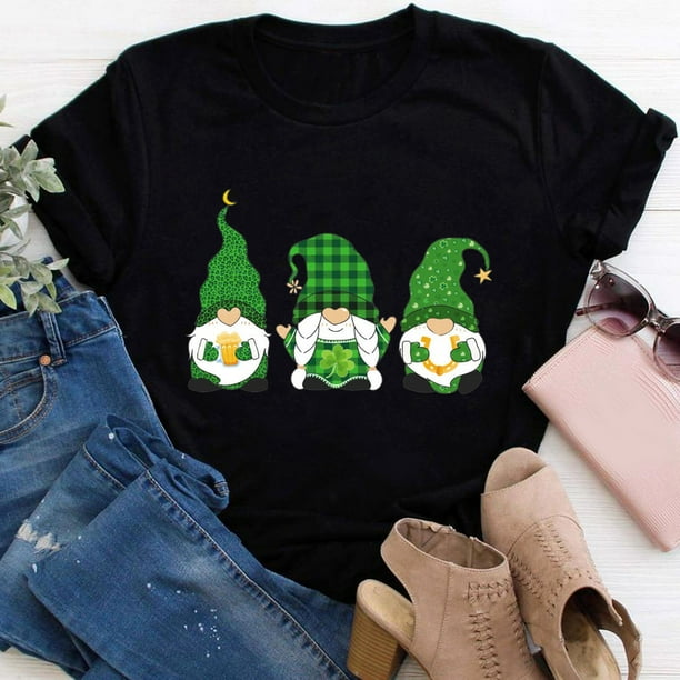 Pntutb - Camiseta de manga corta con estampado del día de San Patricio para mujer Pntutb Pntutb-2310
