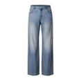 thumbnail image 4 of DeHolifer Jeans for Men Loose Wide Leg Baggy Bell Bottom Denim Pants Stretch Flared Leg Jeans Streetwear Light Blue 2XL, 4 of 6