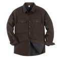 thumbnail image 1 of Lovzfmll Men's Corduroy Shirt Jacket Flannel Lined Button Front Two Pockets Coffee, 4XL, 1 of 6
