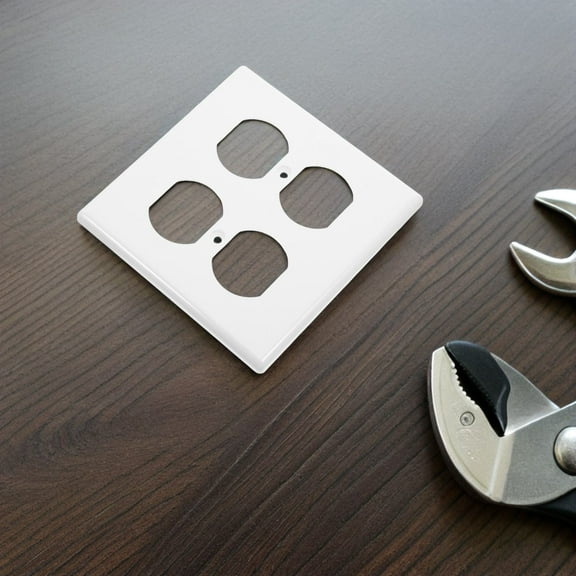 ETHZZLE 4Pcs White Electrical Outlet Cover Plates with Easy Installation and Impact Resistant Material