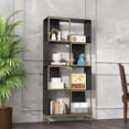 thumbnail image 5 of M optimized 4 Tier Bookshelf, Modern Bookcase for CDs Books Movies, Asymmetrical Book Storage Organizer Space-Saving, 5 of 8