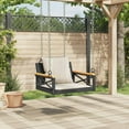 thumbnail image 3 of vidaXL Swing Bench with Cushions Black 24.8"x24.4"x15.7" Poly Rattan, 3 of 8