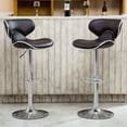 thumbnail image 6 of Roundhill Masaccio Cushioned Leatherette Upholstery Airlift Adjustable Swivel Barstool with Chrome Base, Set of 2, Multiple Colors Available, 6 of 7