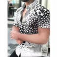 thumbnail image 3 of Camisas de lunares para hombre, camisas casuales de verano con estampado 3D, camisas de playa hawaianas, camisa de manga corta con solapa, ropa de calle para hombre y mujer, 3 of 5