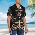 thumbnail image 3 of Susaid Cyber Skeleton With Tattoos Print Hawaiian Shirts for Men Women,Hawaiian Summer Short-Sleeve Casual Relaxed-Fit Button-Down,3X-Large, 3 of 7
