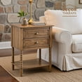 thumbnail image 4 of Decor Therapy Preston Two Drawer Side Table, Traditional End Table with Storage Drawers and Shelf, Classic Design for Living Room or Bedroom, Seadrift, 4 of 10