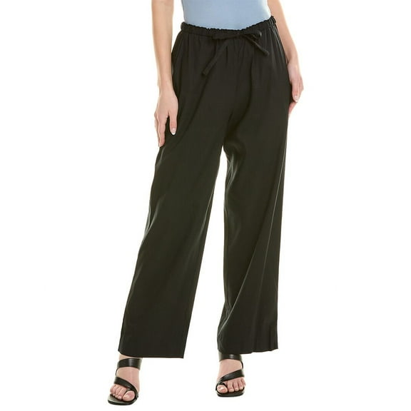Rebecca Taylor womens  Linen-Blend Pant, 0, Black