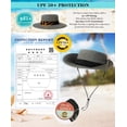 thumbnail image 5 of TOP-EX Oversize XL XXL Large Wide Brim Waterproof UPF 50+ Sun Hat Summer Travel Fishing Hiking Fisherman Chin Strap Gray Large, 5 of 7