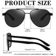 thumbnail image 2 of KANASTAL Aviator Sunglasses Polarized for Men Women, Sping Hinge Black Shades Sun Glasses Retro Driving Summer Vacation Beach, 2 of 7