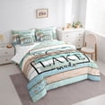 thumbnail image 3 of Homewish Vintage Cottage Bedding Comforter Set 7 Pieces for Teens Boys Girls,Lake House Full Bedding Set Lightweight,Lodge Cabin Fitted Sheet Flat Sheet,Luxury Bedroom Decor,Reversible, 3 of 8