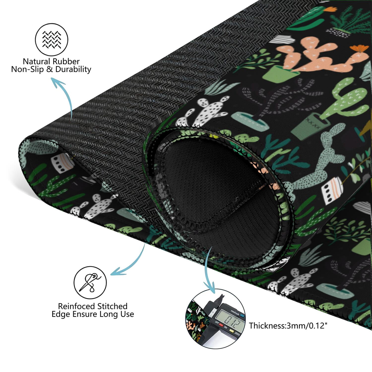Large 31.5x31.5 Inch Plants Design Game Mat Crafted from Durable Rubber Featuring Anti-Slip Surface and Noise Dampening Properties for Mahjong Card Games