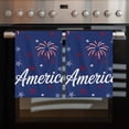 thumbnail image 2 of American Independence Day Kitchen Towels Set of 3, Water Absorbent Dish Towel, Red Blue Fireworks Retro Stars Decorative Hand Towels - Quick Drying Cloth for Cooking Baking, 18x28 Inch, 2 of 8