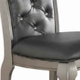 thumbnail image 4 of Benjara Set Of 2 Rubber Wood Dining Chair With Tufted Back- Gray And Silver, 4 of 5
