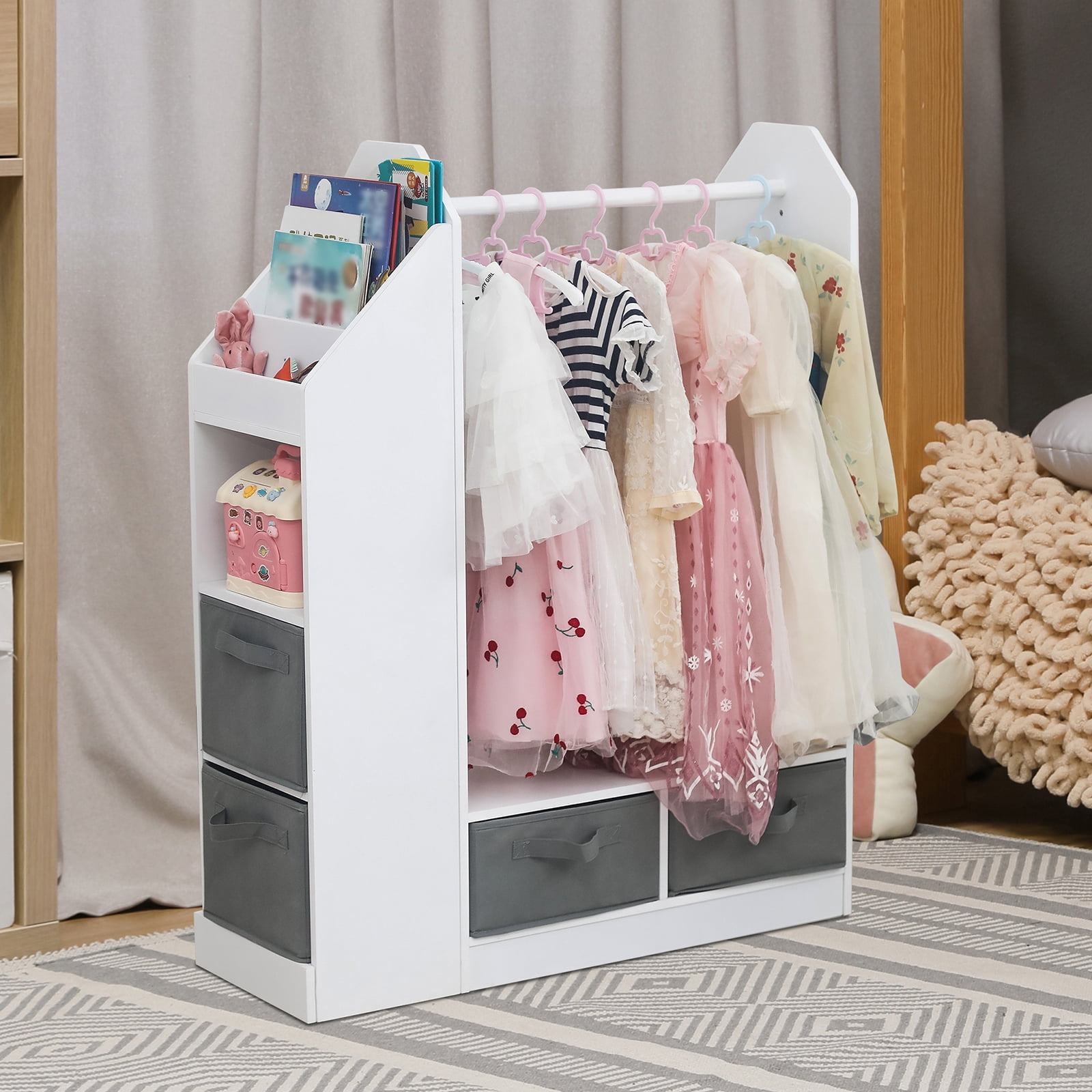 SalonMore Kids Wardrobe Costume Storage Closet Pretend Dresser Hanging ...