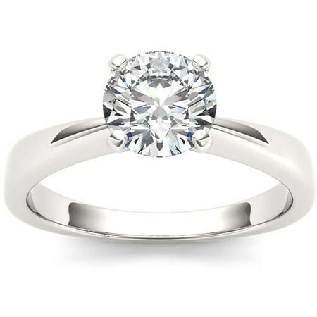 1 Carat T.W. Diamond Solitaire 14kt White Gold Engagement Ring