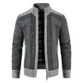 thumbnail image 2 of Vedolay Mens Cardigan 2023 Long Sleeve Solid Color Jacket Coat Dark Gray,M, 2 of 5