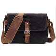 thumbnail image 2 of Bolsa de cámara, SLR DSLR impermeabilizando caja de cámara de lona, ​​bolso de hombro acolchado vintage para mujeres y hombres (negro), 2 of 2