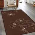 thumbnail image 2 of 2.7'x5' Area Rugs, Brown Floral Indoor Outdoor Area Rug for Living Room Bedroom, Spring Flower Washable Bathroom Rugs Kitchen Floor Carpet Mats Home Decor Aesthetic, 2 of 8
