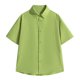thumbnail image 1 of pstuiky camisetas de hombre, Camisa de manga larga vintage informal de color liso con solapa y botones para hombre ropa de hombre xxl, 1 of 3
