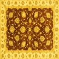 thumbnail image 1 of Ahgly Company Machine Washable Indoor Square Oriental Yellow Traditional Area Rugs, 4' Square, 1 of 4