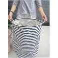 thumbnail image 4 of Freestanding Laundry Basket With Lid, Foldable Large Drawstring Clothes Basket, With Leather Handle, 4 of 5