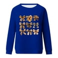 thumbnail image 4 of QATAINLAV Chandail contre le Cancer du Sein pour Femmes Chandails à Manches Longues Tendance Imprimé Ruban Rose Col Rond Chandails Automne 2025 Hauts de Sortie Aubaines Aujourd'hui Bleu m, 4 of 5