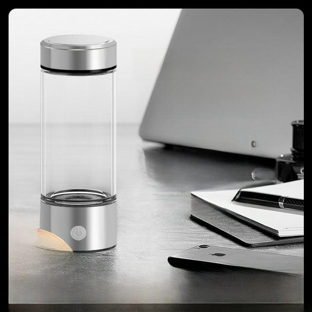 Cross-Border Export Hydrogen Water Cup with SPE Ion Membrane for H2-O2 Separation, High Borosilicate Glass, Simplistic Design, 4000PPB Hydrogen Concentration, Dual-Use Domestic Plug, Ideal for Health
