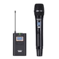 thumbnail image 1 of Micrófono COMICA CVM-WM100H Sistema de micrófono inalámbrico UHF portátil de 48 canales Monitor de 328 pies / volumen de 16 niveles / monitor en tiempo real con transmisor, receptor, bolsa de transpor COMICA Micrófono, 1 of 7