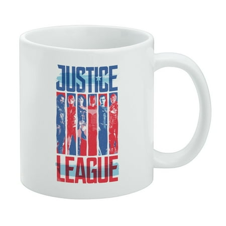 

Justice League Red White and Blue White Mug