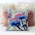 thumbnail image 3 of Amrita Sen Designs  18 x 18 in. Three Roses with Butterfly Broadcloth Indoor & Outdoor Zippered Pillow - Pink, Blue & Cream, 3 of 6