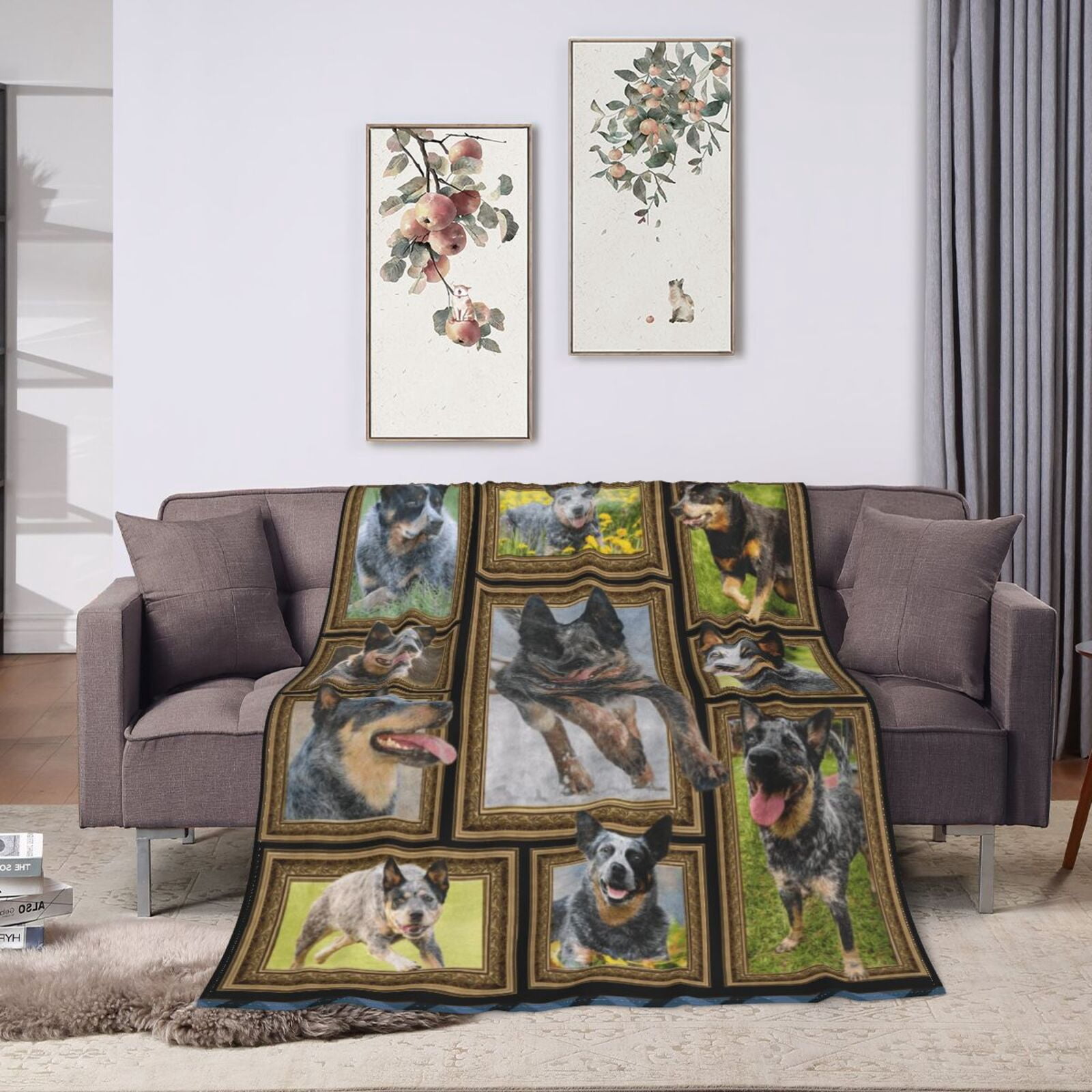 Wijzvio Australian Cattle Dog Throw Blanket Soft Fuzzy Fleece Blanket For Couch Bed Living Room Decoration 50"X40"