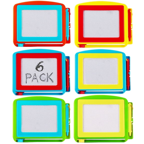 Bedwina Magnetic Drawing Board for Kids - (Pack of 6) Erasable Doodle Sketch Tablet and Travel Drawing Pad for Kids Boys and Girls, Birthday Party Favors and Party Stocking Stuffers for Kids