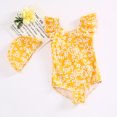 thumbnail image 3 of Traje de baño para niñas pequeñas, ropa de flores para niños, traje de baño para niños con volantes de encaje, traje de baño de una pieza con estampado de estilo coreano para niños, 3 of 5