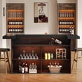 thumbnail image 3 of Tribesigns 4-Tier Bar Table, 70.9-Inch Large Home Bar Unit with Wine Glass Holder & Footrest, Pub Table with Storage Shelves for Dining Room, Living Room (Black), 3 of 7
