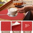 thumbnail image 4 of Uxcell Manteles y Posavasos de Silicona, Protectores de Encimera Antideslizantes e Impermeables, Manteles Resistentes al Calor en Forma de Gota para Uso Interior y Exterior, Rojo (5 + 17.7 Pulgadas), 4 of 7