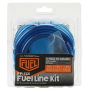 FUEL 9 Piece Fuel Line Kit (3) 4 Lengths of Hose 100% polyurethane in 1/8”, 1/4”, 5/16 & 6 Clamps - Universal ATVs