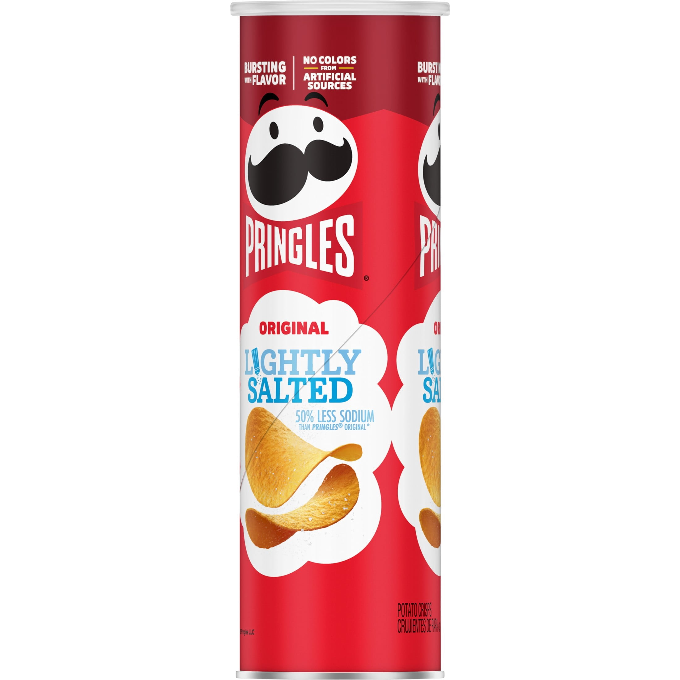 Pringles Lightly Salted Potato Crisps Chips, Lunch Snacks, 5.2 oz Canister