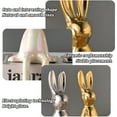thumbnail image 6 of LAMIRO Easter Bunny Decor - Gold & Ceramic Shelf Sitter Figurine for Desktops, Cabinets, Bookshelves, 6 of 7