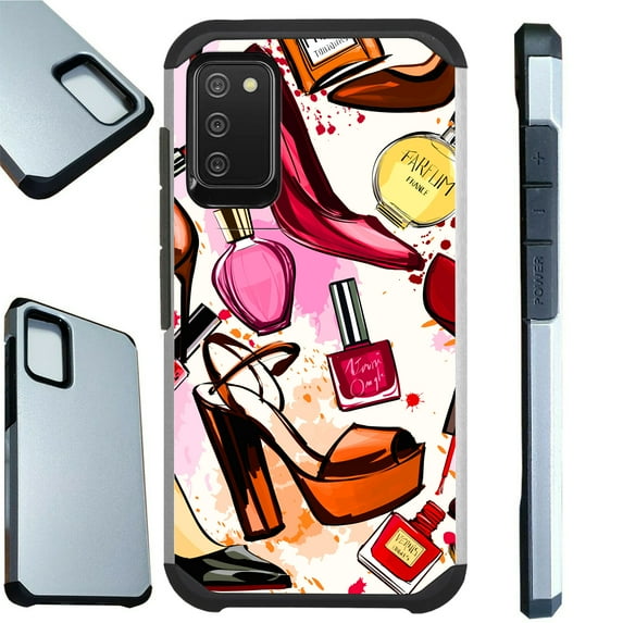 Compatible with Samsung Galaxy A02s Hybrid Fusion Guard Phone Case Cover (Shoes & Perfume)