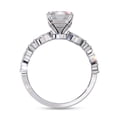 thumbnail image 4 of Solitaire Engagement Rings For Women | Center 8.5x6.5mm Radiant Cut Lab Created Moissanite Promise Ring in 14K White Gold Over Sterling Silver Jewelry Gift for Her, Ring Size 10, 4 of 6
