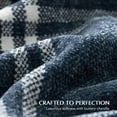 thumbnail image 3 of EVERGRACE Plaid Chenille Throw Blanket for Couch, Super Soft Cozy Decorative Windowpane Grid Plaid Throw with Tassels, Lightweight Chenille Knit Throw for Bed Sofa Gift, Navy & White 60”x80”, 3 of 8