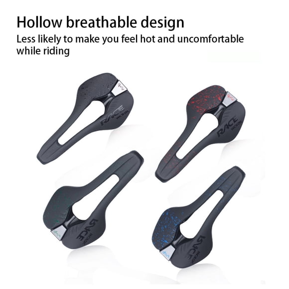 Selle de Vélo RACEWORK PU Extérieur Coussin Creux Décoration Personnalisée Cyclisme Respirant Vélo de Montagne Siège Cyclisme Réparation de Vélo Coussin Remplacement Pièce de Rechange Noir