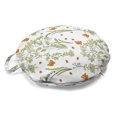 thumbnail image 1 of Spring Round Floor Cushion with Handle, Butterflies Flying Flower Field Shabby Seasonal Flourish Pastel Petals, Pillow for Living Room & Dorms, 18" Round, Pale Green Dark Orange, by Ambesonne, 1 of 4