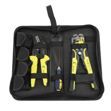 4 In 1 Multi Tool Kit Wire Ratchet Crimpers Engineering Ratchet Terminal Crimping Plier Crimper With Storage Bag