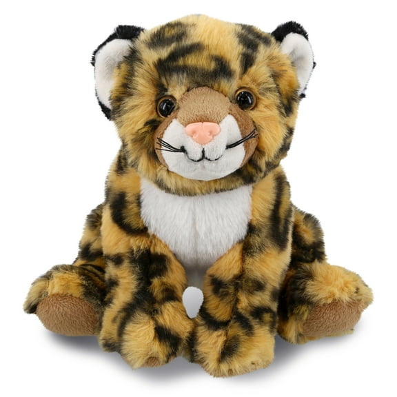 DolliBu Plush Leopard Stuffed Animal - Soft Huggable Squat Leopard, Adorable Playtime Leopard Zoo Plush, Cute Wildlife Safari Cuddle Gift, Super Soft Plush Doll Toy for Kids and Adults - 8 Inches